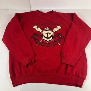 VTG 90's Carnival Cruises Sweatshirt Men's Extra Large Red Fascination Crewneck